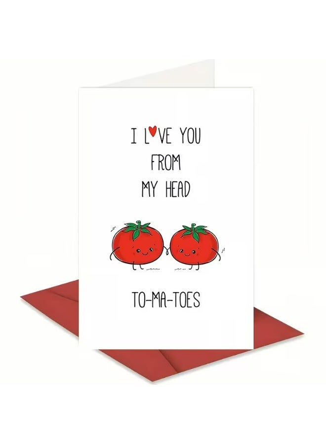 Kandid Cute Valentine's Card 1pc "Head to Toe" (Tomato) - Image 5